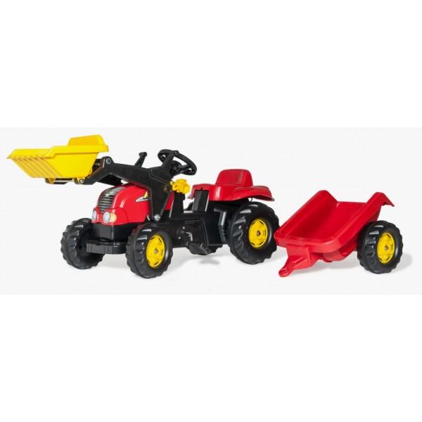 Rolly Toys Pedaltraktor Rød Med frontskovl