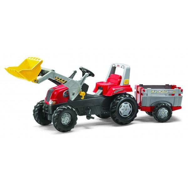 Junior Traktor med frontskov med RollyFarm Trailer