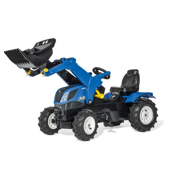 2: Rolly Toys Farmtrac New Holland med lufthjul og frontlæsser