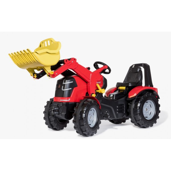 Se Rolly X-trac Premium Rød Traktor 3-10 år med frontlæsser hos Legehjulet.dk