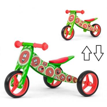 2i1 Træ TRIKE Løbecykel Milly Mally Watermelon