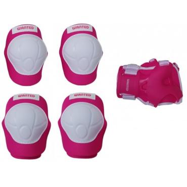 Junior beskyttelses Sæt Pink Hvid WANTED