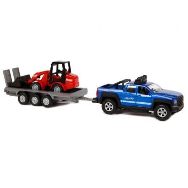 Kids Globe SUV med Trailer og Gravemaskine