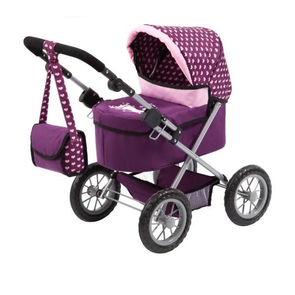 Bayer - Dukkevogn Med Kaleche Indkøbskurv - Trendy - Lilla