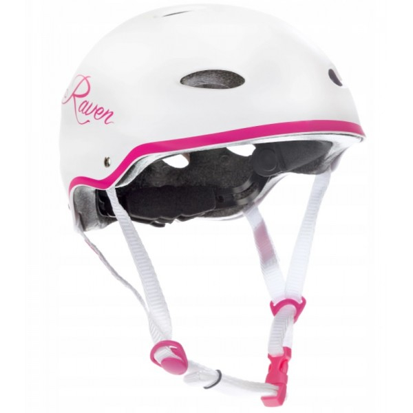 Se Raven F511 Skaterhjelm Hvid/PINK hos Legehjulet.dk