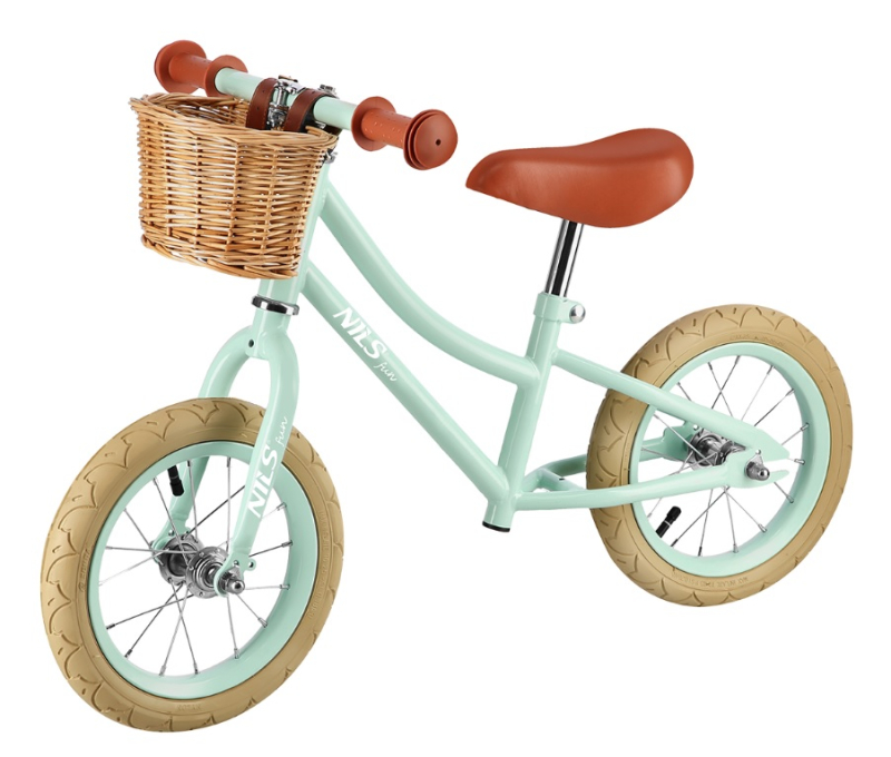 NILS Retro Løbecykel MINT med KURV