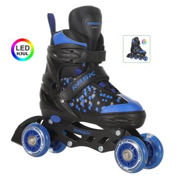 RASK 3i1 SPLASH Rulleskøjte BLUE med LYS i ALLE HJUL 