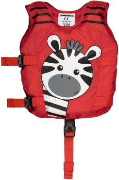 Animal svømmevest Rød ZEBRA - 2-3 år  - 15-19 kg til børn