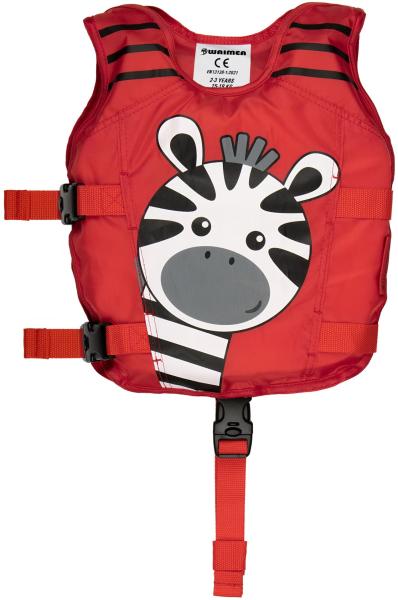 Animal svømmevest Rød ZEBRA - 2-3 år  - 15-19 kg til børn
