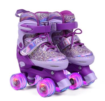 Side by side rulleskøjten Glitter blinker når man ruller - gummihjul.