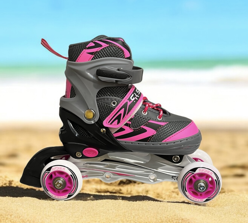 StreetRider 3i1 Pink Rulleskøjte ABEC-7
