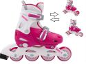3i1 Rulleskøjte WANTED  Justerbar Pink Hvid Inline Tri side by side