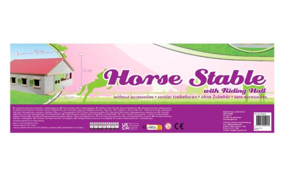 Kids Globe PINK Ridehus med 3 heste bokse