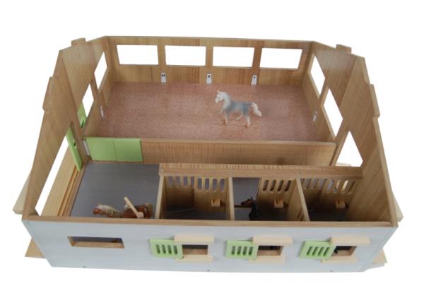 Kids Globe PINK Ridehus med 3 heste bokse