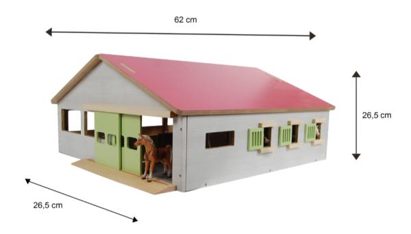 Kids Globe PINK Ridehus med 3 heste bokse