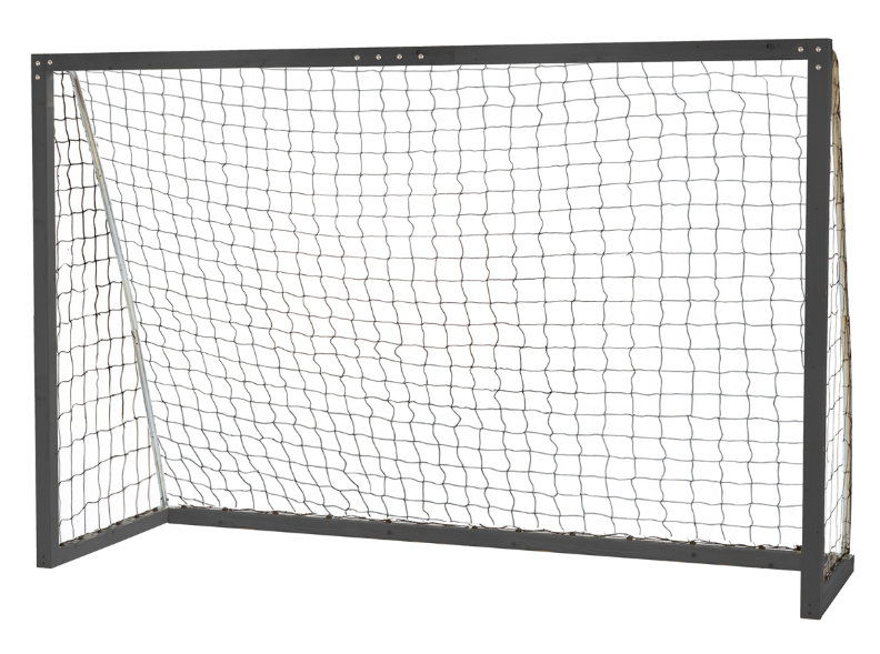 Træ Fodboldmål 300 x 200 cm Sort med Stål bagstolpe