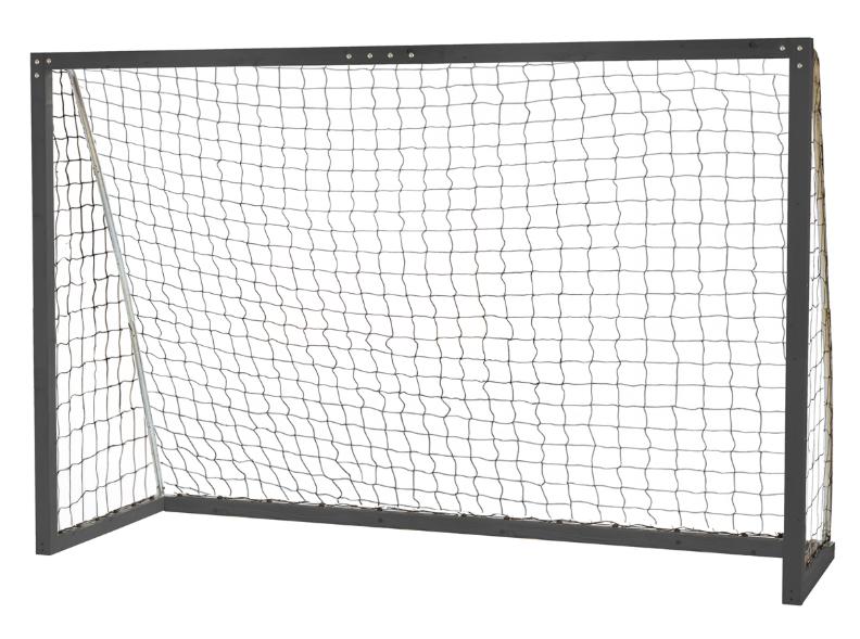 Træ Fodboldmål 300 x 200 cm Sort med Stål bagstolpe