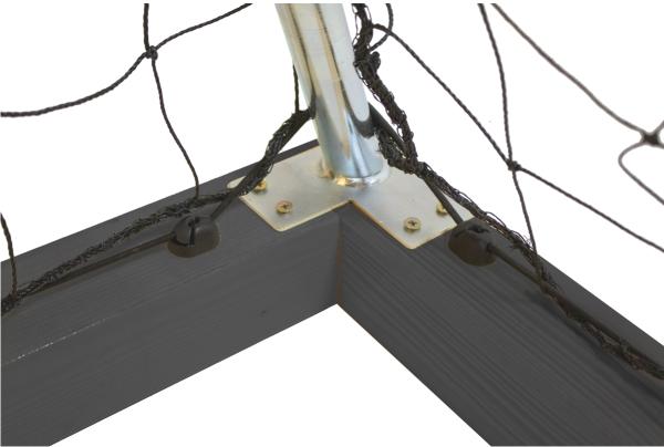 Træ Fodboldmål 300 x 200 cm Sort med Stål bagstolpe