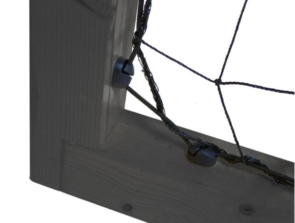 Træ Fodboldmål 300 x 200 cm Sort med Stål bagstolpe