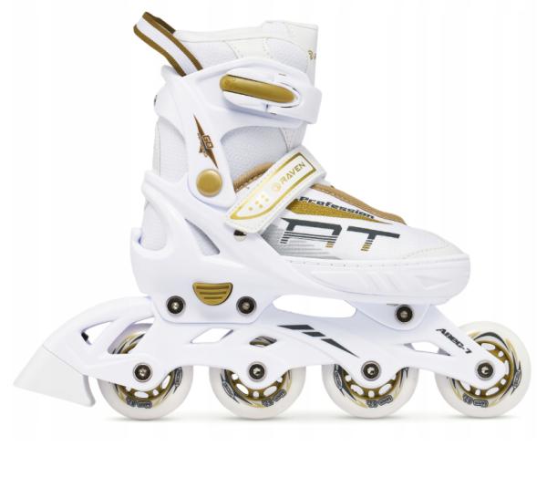 Raven 2i1 Profession Rulleskøjte White GOLD MED ISSKØJTE