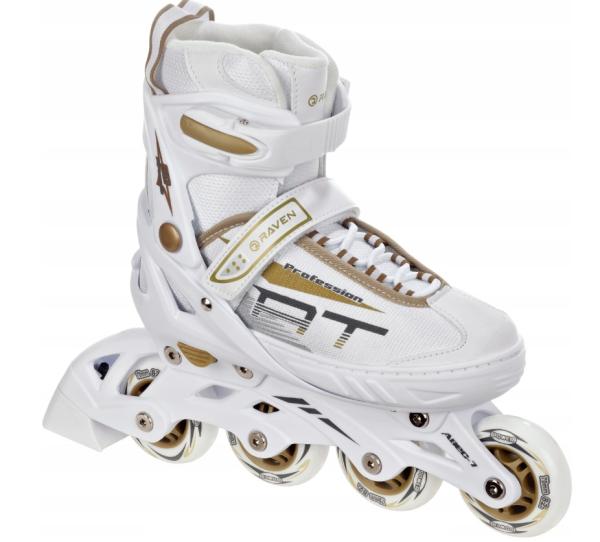 Raven 2i1 Profession Rulleskøjte White GOLD MED ISSKØJTE