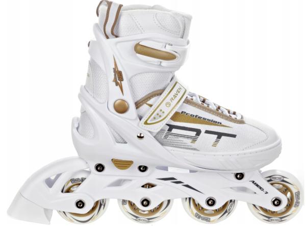 Raven 2i1 Profession Rulleskøjte White GOLD MED ISSKØJTE