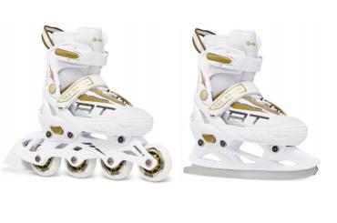 Raven 2i1 Profession Rulleskøjte White GOLD MED ISSKØJTE