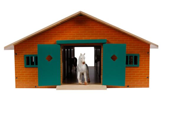 Kids Globe Hestestald med 9 bokse BRUN