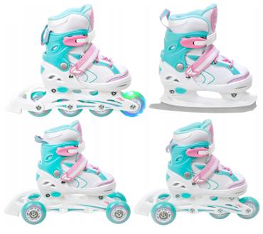 Raven LIA 4i1 Rulleskøjte med LYS i forhjul + ISSKØJTE