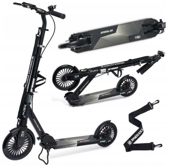 Raven 230 mm DRAXEN Løbehjul med Skivebremse og stødabsorbering