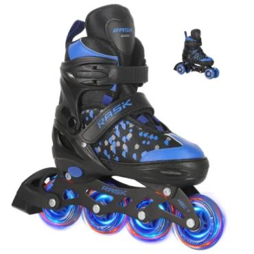 RASK 3i1 SPLASH Rulleskøjte BLUE med LYS i ALLE HJUL 
