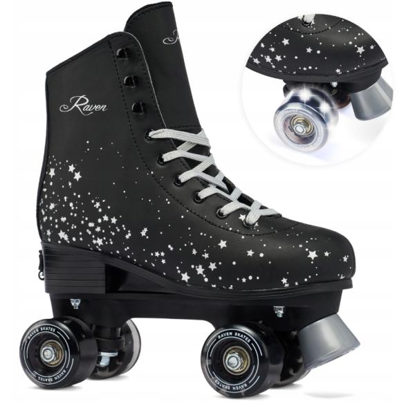 Raven NOA BLACK Side By side rulleskøjte med LED hjul