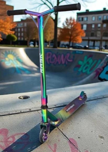 begynder trick løbehjul med regnbue farver - neo chrome