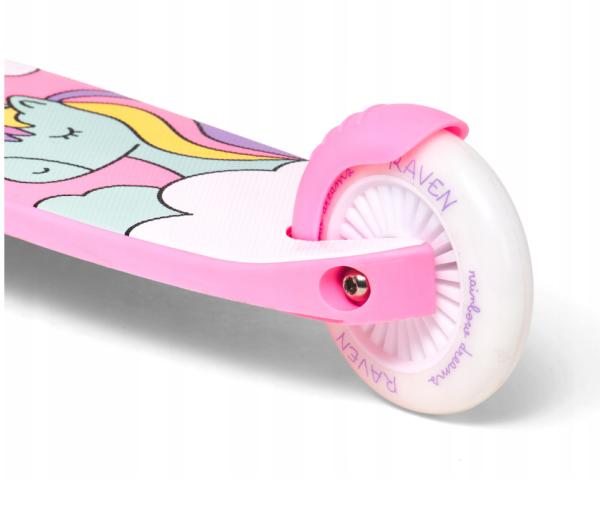 Raven Laviana 3 hjulet løbehjul White Pink med lys i hjulene