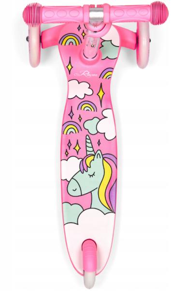 Raven Laviana 3 hjulet løbehjul White Pink med lys i hjulene