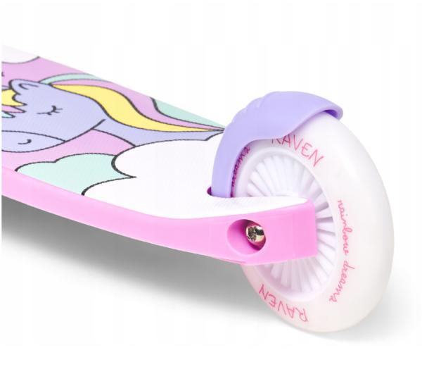 Raven Laviana 3 hjulet løbehjul Lilla Pink med lys i hjulene