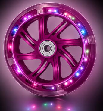 LED HJUL RASK 145 mm PINK med kuglelejer