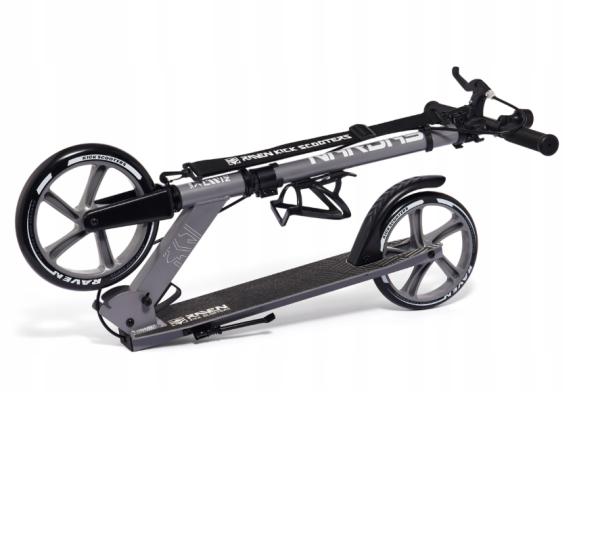 Raven Nardas Grey 230/200mm løbehjul med håndbremse ringklokke ringklokke drikkedunkholder suspension 