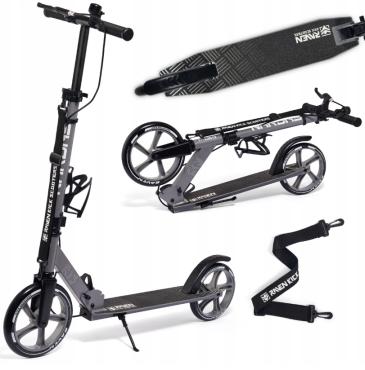Raven Nardas Grey 230/200mm løbehjul med håndbremse ringklokke ringklokke drikkedunkholder suspension 