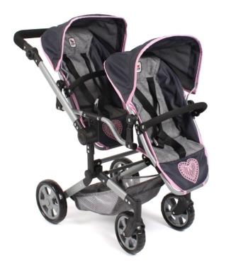Tvillinge Dukke klapvogn Linus DUO HEART by Bayer Chic 2000 
