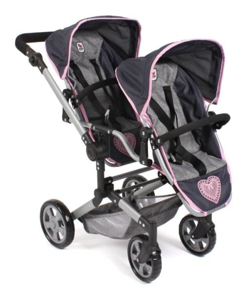 Tvillinge Dukke klapvogn Linus DUO HEART by Bayer Chic 2000 