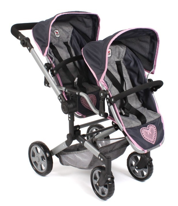 Tvillinge Dukke klapvogn Linus DUO HEART by Bayer Chic 2000