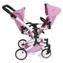Tvillinge Dukke klapvogn Linus DUO PINK HEART by Bayer Chic 2000
