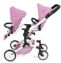 Tvillinge Dukke klapvogn Linus DUO PINK HEART by Bayer Chic 2000