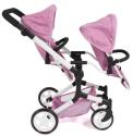 Tvillinge Dukke klapvogn Linus DUO PINK HEART by Bayer Chic 2000