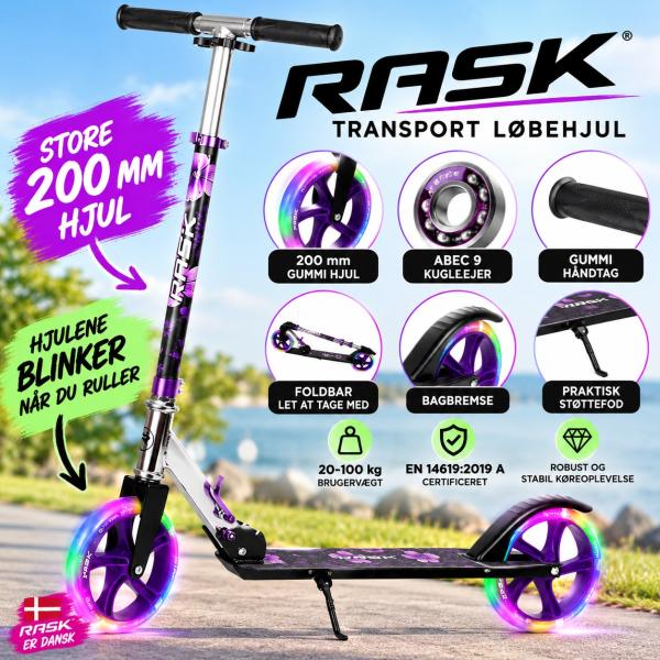 RASK 200mm Momentum Flower Løbehjul med lys i hjulene